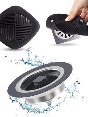 2-Piece Sink Strainer and Stopper Set – 3-in-1 Design